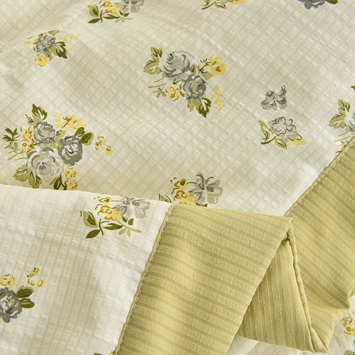 91家纺网 家纺一手货源 找家纺 梦柏家纺 2024新款亲肤泡泡棉夹棉床盖夏被四件套 秘境