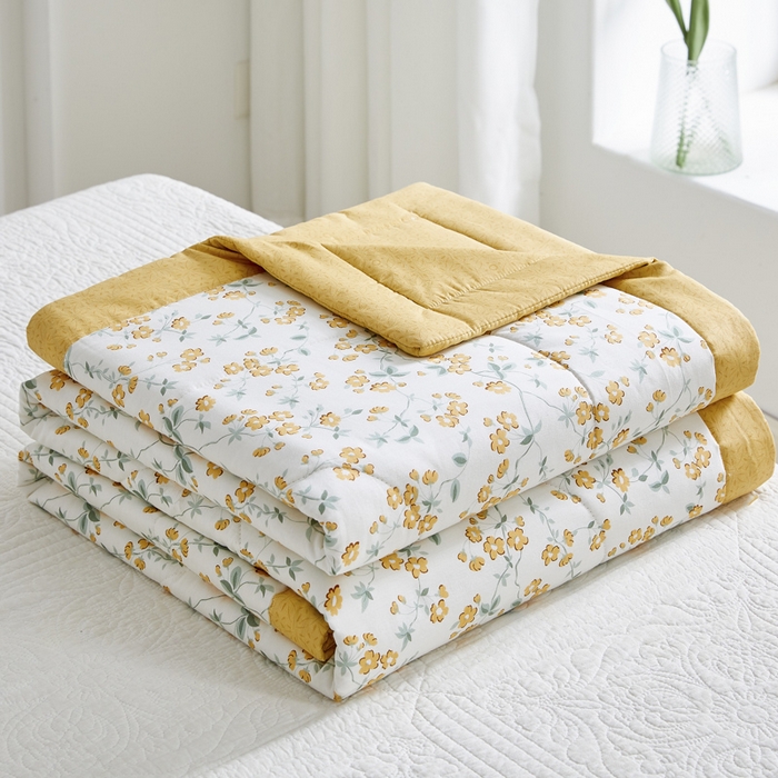 91家纺网 家纺一手货源 找家纺 海洋家纺 2025新款A类里外全棉棉花夏被四件套 风格二 春风拂面