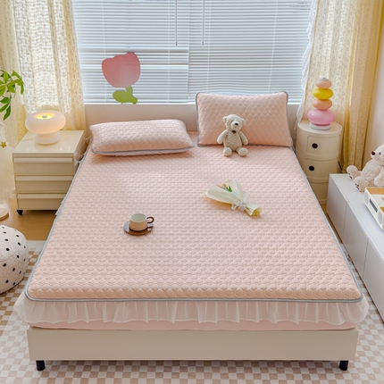 91家纺网 家纺一手货源 找家纺 （总）小萌虎 2024新款胶质凉席床笠花边款