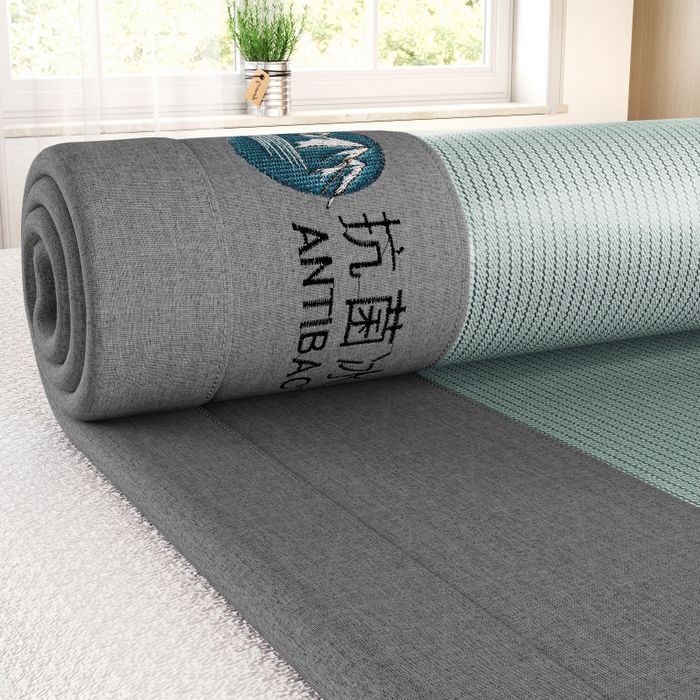 91家纺网 家纺一手货源 找家纺 爱宝被业 2025新款冰丝凉席刺绣款 绿