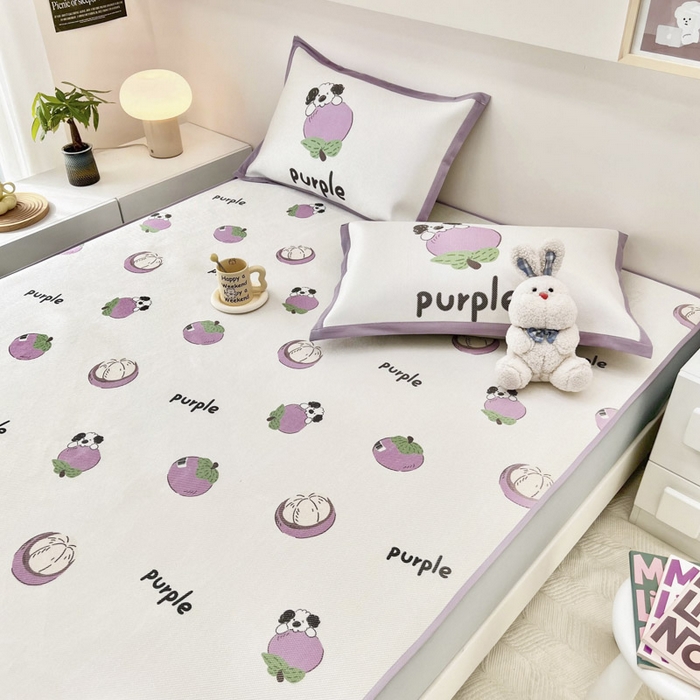 91家纺网 家纺一手货源 找家纺 全季家居 2024新款5A抗菌小清新数码印花冰藤席 床笠款-小千竹