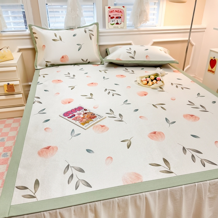 91家纺网 家纺一手货源 找家纺 慕尚 2025新款800D冰藤凉席 玉兰花