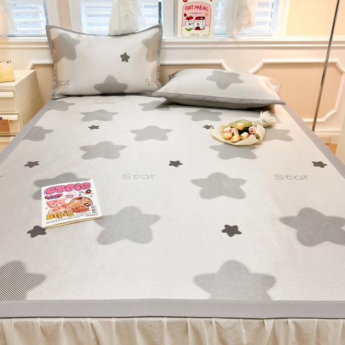 91家纺网 家纺一手货源 找家纺 慕尚 2025新款800D冰藤凉席 星星