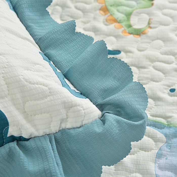 91家纺网 家纺一手货源 找家纺 梦柏家纺 2024新款亲肤泡泡棉夹棉床盖夏被四件套 纪元