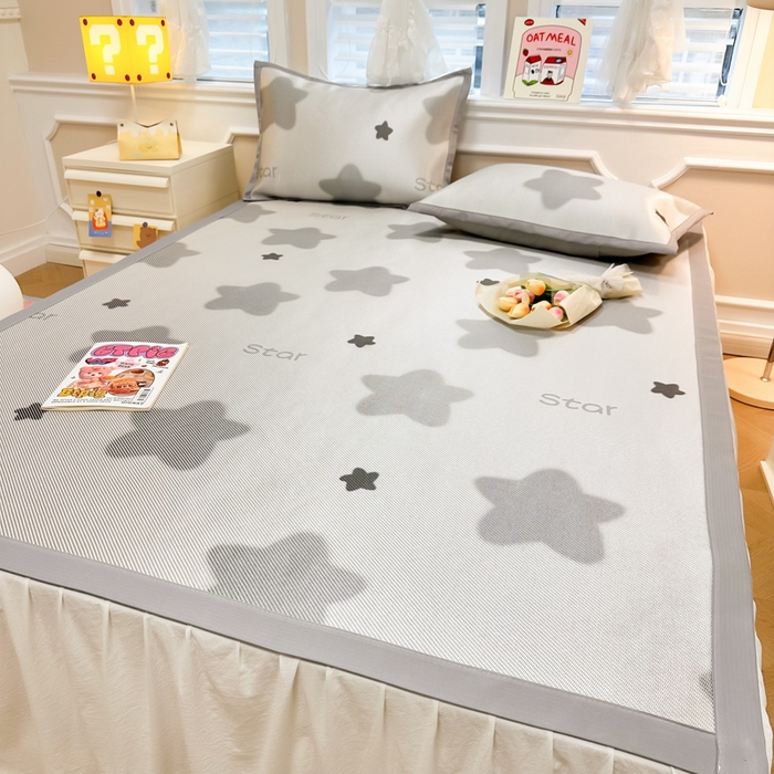 91家纺网 家纺一手货源 找家纺 慕尚 2025新款800D冰藤凉席 星星