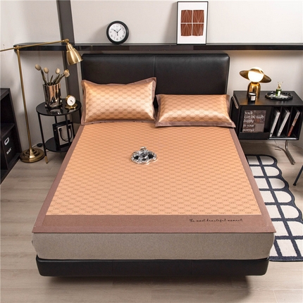 孩子王家纺 2024新款凯瑟琳巴洛克系列可水洗冰丝席 凯瑟琳-棕