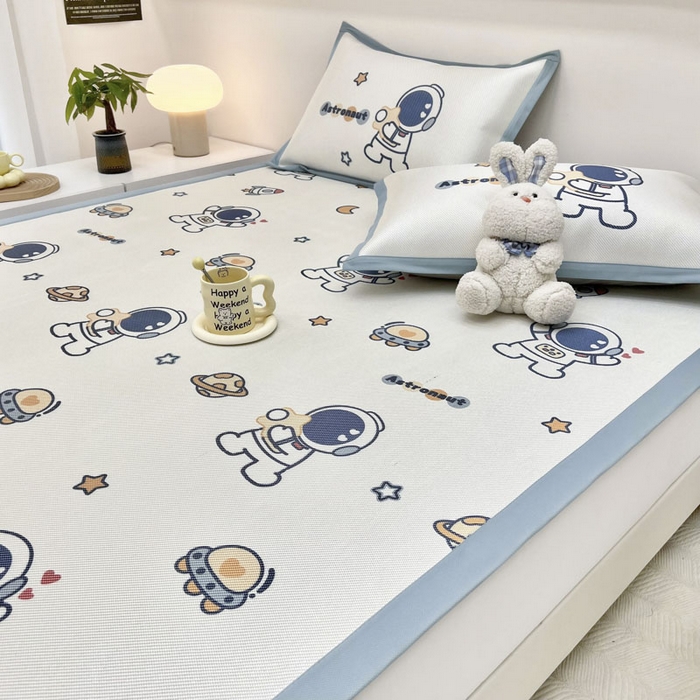 91家纺网 家纺一手货源 找家纺 全季家居 2024新款5A抗菌小清新数码印花冰藤席 床席款-星空世界