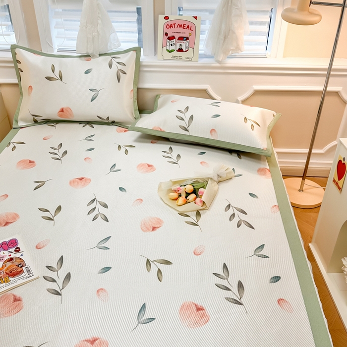 91家纺网 家纺一手货源 找家纺 慕尚 2025新款800D冰藤凉席 玉兰花