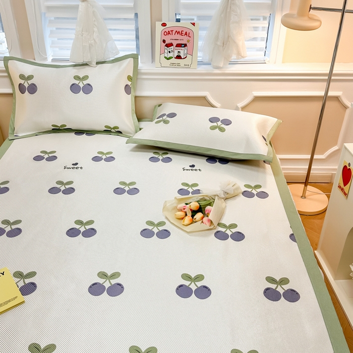 91家纺网 家纺一手货源 找家纺 慕尚 2025新款800D冰藤凉席 樱桃紫