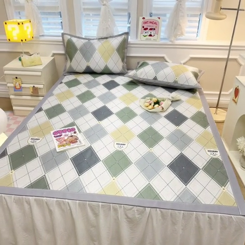 91家纺网 家纺一手货源 找家纺 慕尚 2025新款800D冰藤凉席 流年