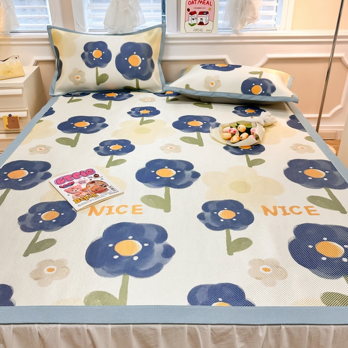 91家纺网 家纺一手货源 找家纺 慕尚 2025新款800D冰藤凉席 小时光