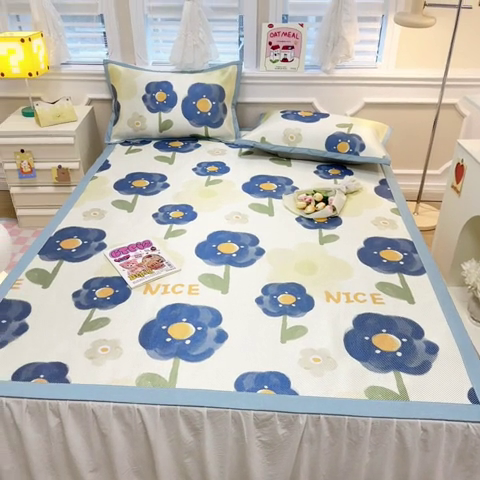 91家纺网 家纺一手货源 找家纺 慕尚 2025新款800D冰藤凉席 小时光