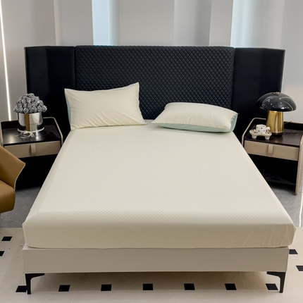 91家纺网 家纺一手货源 找家纺 （总）金鑫汇 2024新款提花小方格全棉套件单品系列-单床笠