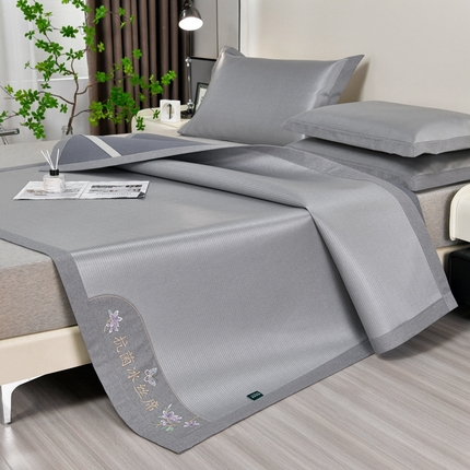 91家纺网 家纺一手货源 找家纺 （总）简一 2024新款600D紫荆花开A类抗菌席 床席款