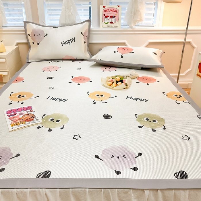 91家纺网 家纺一手货源 找家纺 慕尚 2025新款800D冰藤凉席 小公仔