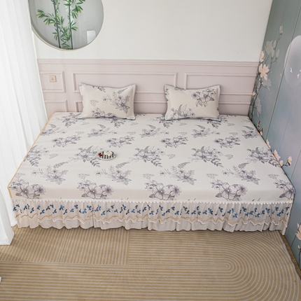 91家纺网 家纺一手货源 找家纺 （总）手艺人沙发垫炕垫 2025新款三明治冰丝花边凉席