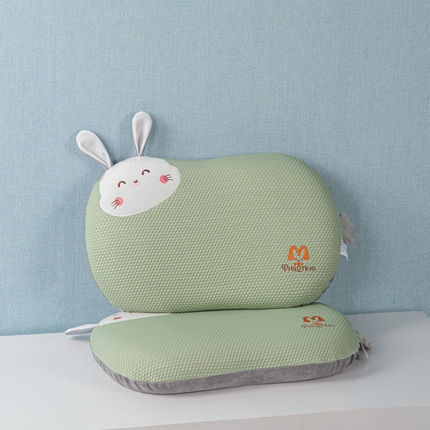 91家纺网 家纺一手货源 找家纺 麦肯锡 2024新款凉感豆豆猫肚枕-萌萌兔 灰绿色30*50cm-7cm高