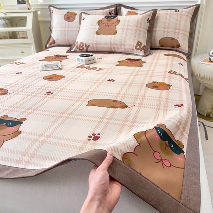 91家纺网 家纺一手货源 找家纺 （总）孩子王家纺 2024新款凉感卡通冰丝席-成人款