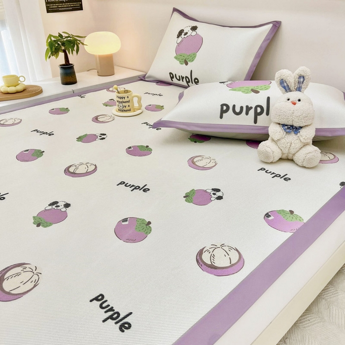 91家纺网 家纺一手货源 找家纺 全季家居 2024新款5A抗菌小清新数码印花冰藤席 床席款-山竹