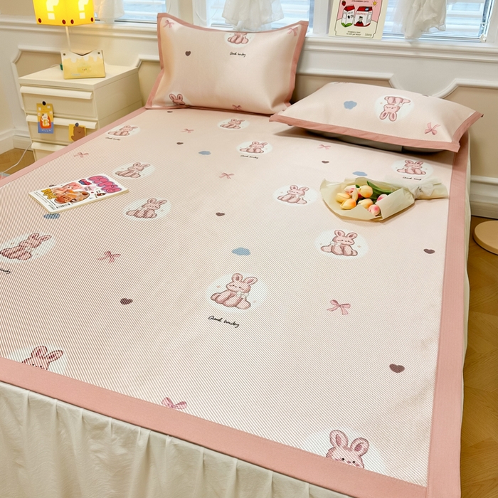 91家纺网 家纺一手货源 找家纺 慕尚 2025新款800D冰藤凉席 兔小姐