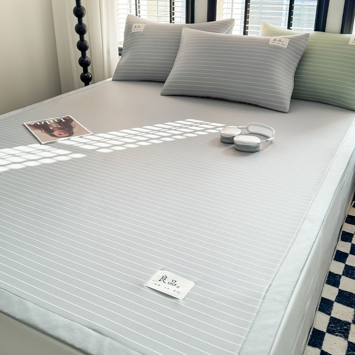 91家纺网 家纺一手货源 找家纺 慕尚2025新款无印良品冰丝软席 密条-灰