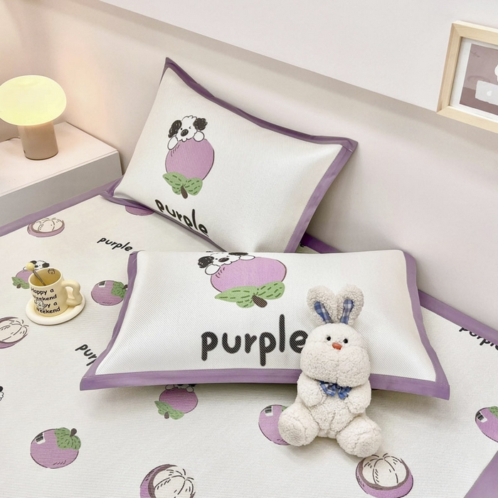 91家纺网 家纺一手货源 找家纺 全季家居 2024新款5A抗菌小清新数码印花冰藤席 床席款-山竹