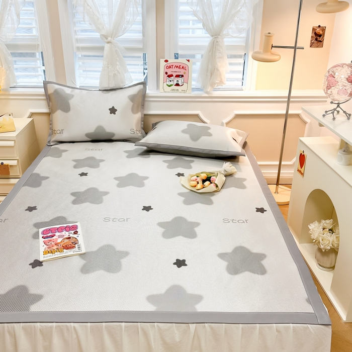 91家纺网 家纺一手货源 找家纺 慕尚 2025新款800D冰藤凉席 星星