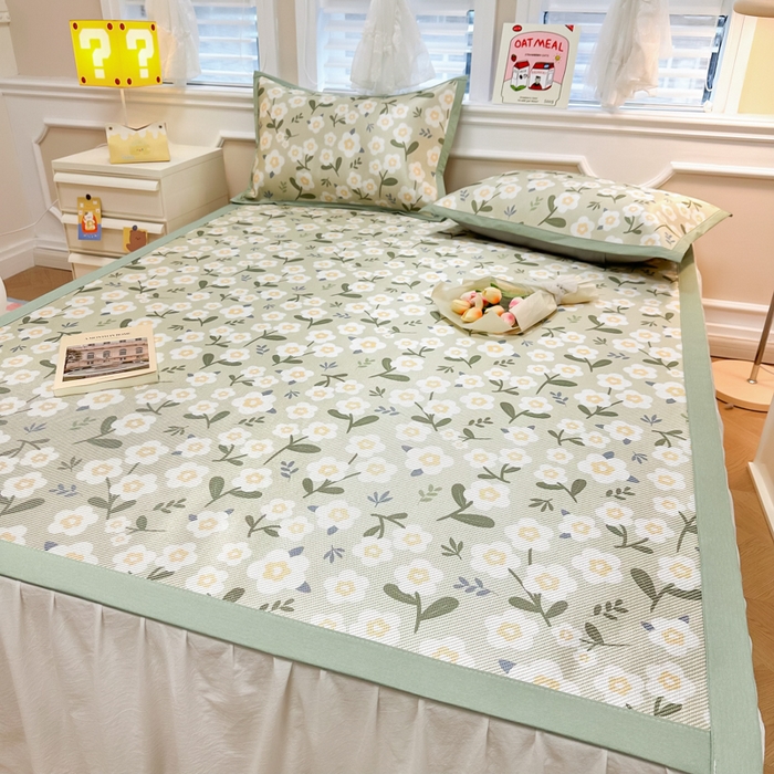 91家纺网 家纺一手货源 找家纺 慕尚 2025新款800D冰藤凉席 小碎花