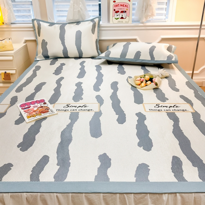 91家纺网 家纺一手货源 找家纺 慕尚 2025新款800D冰藤凉席 线条