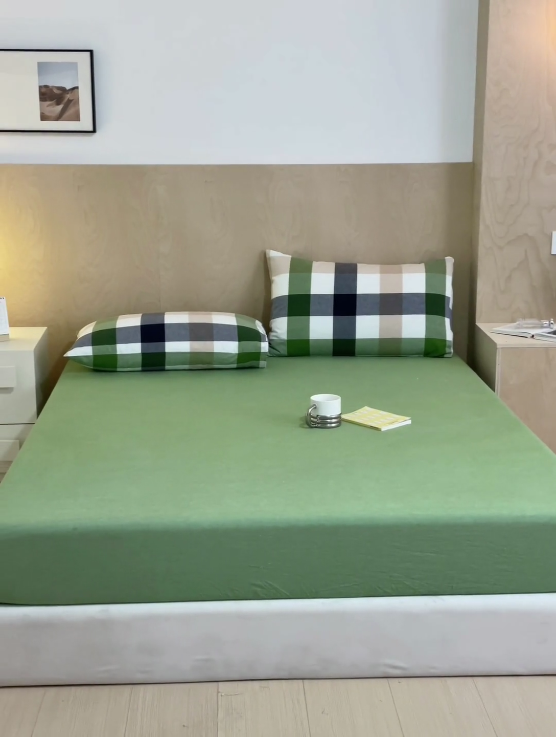 91家纺网 家纺一手货源 找家纺 北欧良品 2024新款水洗棉单品床笠、床单--纯色款（床笠、床单） 果绿