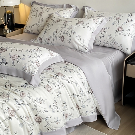 蓝米卡夫 2024新品-A类50支新时尚天丝印花拼角款系列 情依