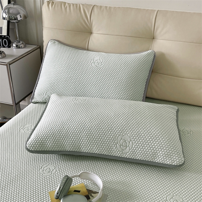 91家纺网 家纺一手货源 找家纺 （总）2024新款抗菌凉豆豆提花床笠款凉席-花朵系列