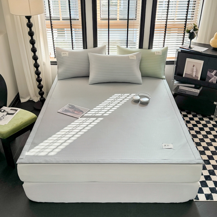 91家纺网 家纺一手货源 找家纺 慕尚2025新款无印良品冰丝软席 密条-灰