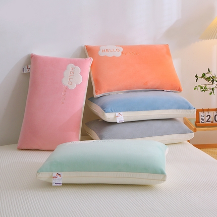 （总）鸿图枕业 2024新款HELLO纯色云朵羽丝绒枕枕头枕芯