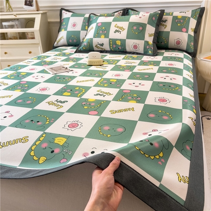 孩子王家纺 2024新款凉感卡通冰丝席-成人款 恐龙宝贝