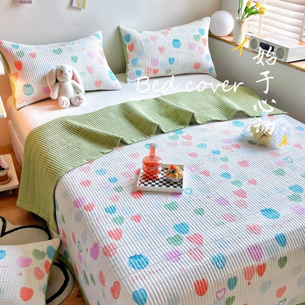 91家纺网 家纺一手货源 找家纺 （总）赫梵茜2024春夏新款糯糯棉单床盖床盖三件套