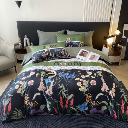 91家纺网 家纺一手货源 找家纺 （总）色鬼布艺 2024新款冰丝四件套水洗真丝四件套