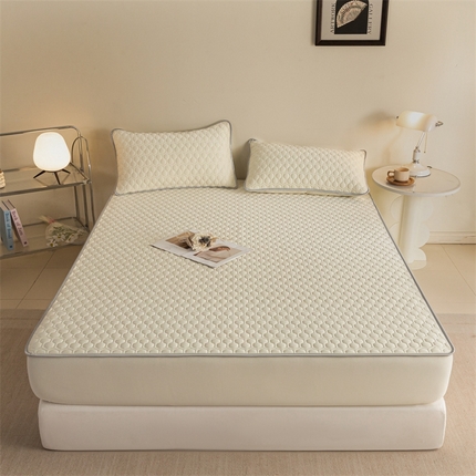 91家纺网 家纺一手货源 找家纺 （总）欧邦 新款纯色A类凉感丝乳胶床笠三件套