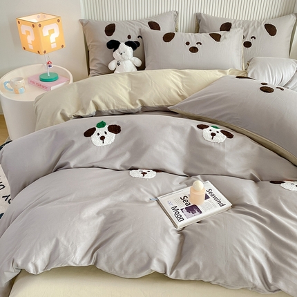 91家纺网 家纺一手货源 找家纺 （总）帅露 2025纯棉毛巾绣四件套 大版卡通毛巾绣