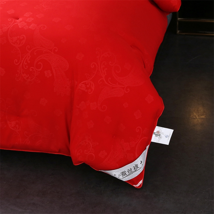 91家纺网 家纺一手货源 找家纺 恒鑫家纺 2025新款全棉提花蚕丝被 中国红