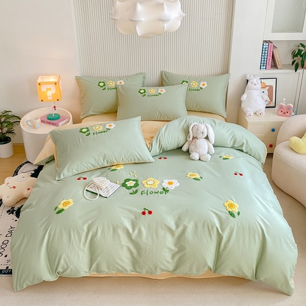 91家纺网 家纺一手货源 找家纺 帅露 2025纯棉毛巾绣四件套 大版卡通毛巾绣 花梦