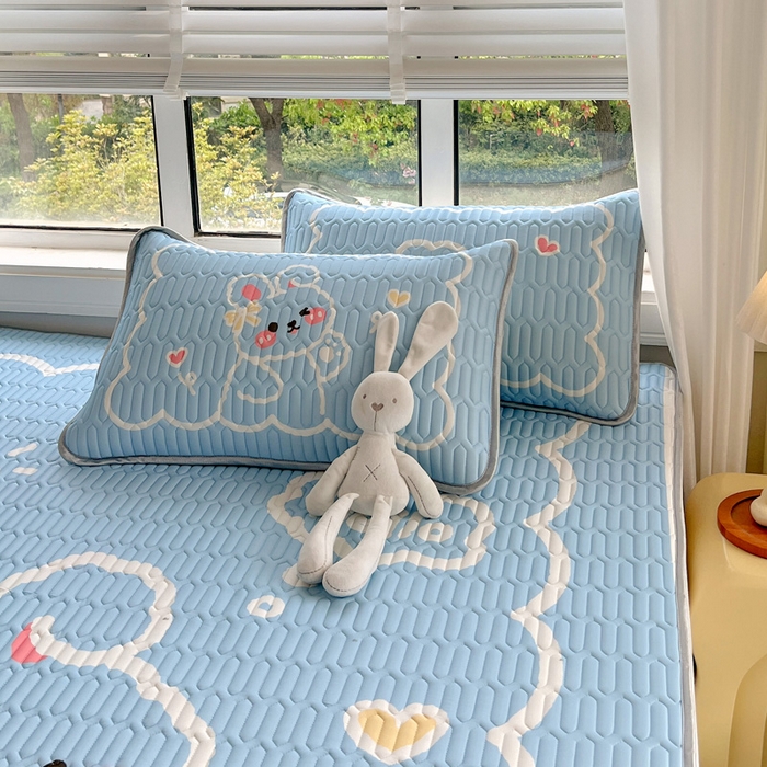 91家纺网 家纺一手货源 找家纺 凡客家居 2024新款大版0.4凉感丝乳胶凉席 吉可可