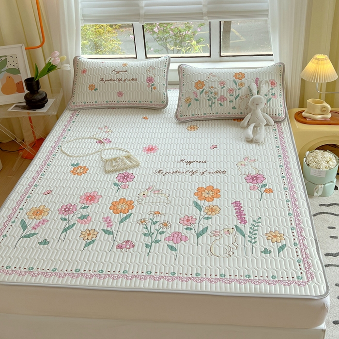 91家纺网 家纺一手货源 找家纺 凡客家居 2024新款大版0.4凉感丝乳胶凉席 爱恋