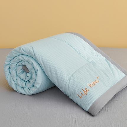 恒畅 2024新款A类泡泡纱大豆夏被 清新蓝灰