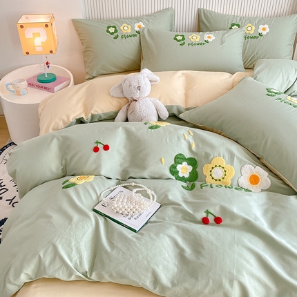 91家纺网 家纺一手货源 找家纺 （总）帅露 2025纯棉毛巾绣四件套 大版卡通毛巾绣