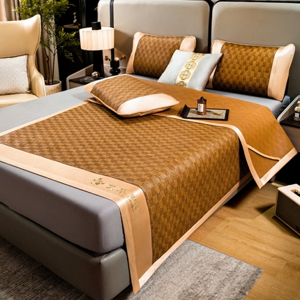 91家纺网 家纺一手货源 找家纺 （总）青雅席业 2025新款方角藤席系列古藤席系列三件套