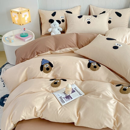 91家纺网 家纺一手货源 找家纺 （总）帅露 2025纯棉毛巾绣四件套 大版卡通毛巾绣