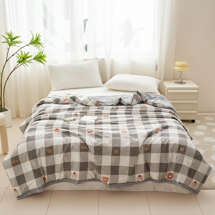 91家纺网 家纺一手货源 找家纺 鑫琪莱家纺 2024新款A类云感泡芙夏被 有Bear来