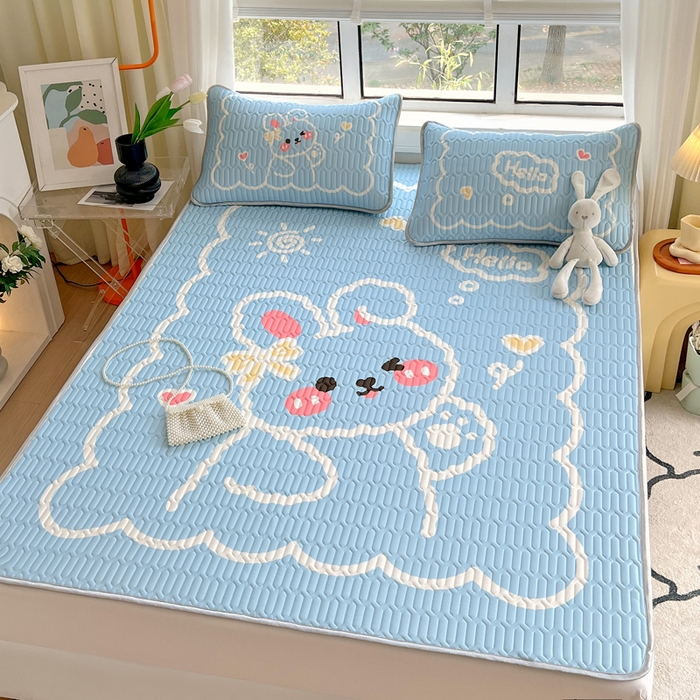 91家纺网 家纺一手货源 找家纺 凡客家居 2024新款大版0.4凉感丝乳胶凉席 吉可可