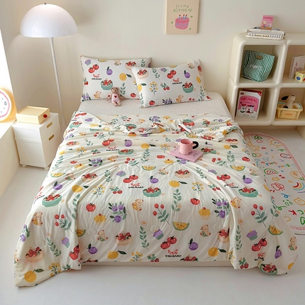 木堇家居 2024新款A类凉感丝凉感冰淇淋大豆夏被 凉感丝--水果缤纷